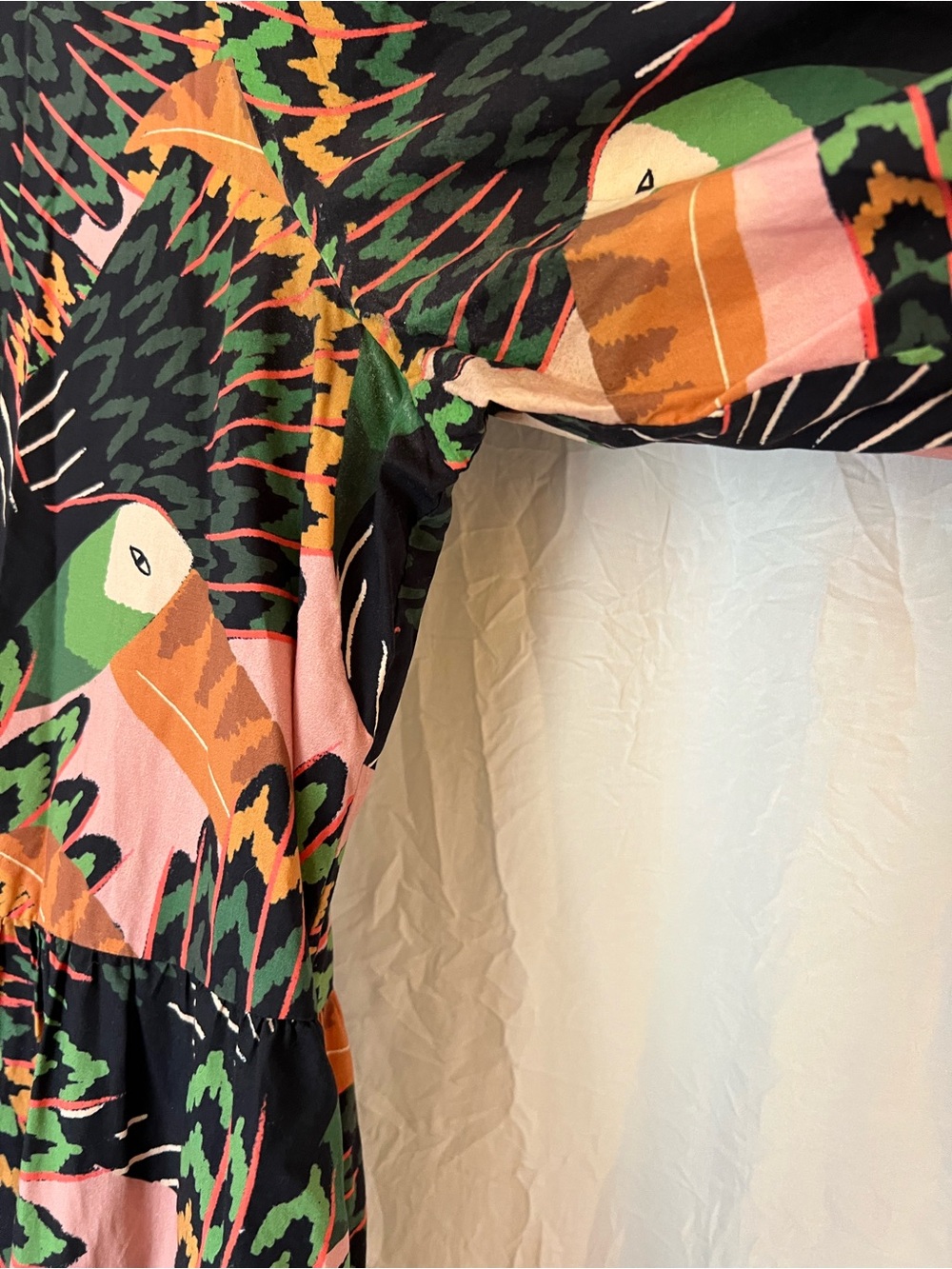 FARM Rio Pink TUCANI midi dress with puff sleeves - Picture 4 of 8